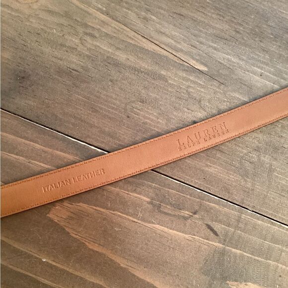 LAUREN RALPH LAUREN LARGE BROWN ITALIAN LEATHER .75\